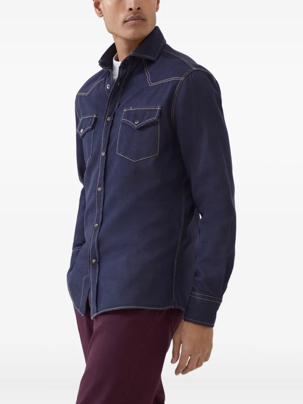 Brunello Cucinelli Denim overhemd Blauw
