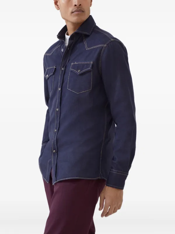 Brunello Cucinelli デニムシャツ | ブルー | FARFETCH JP