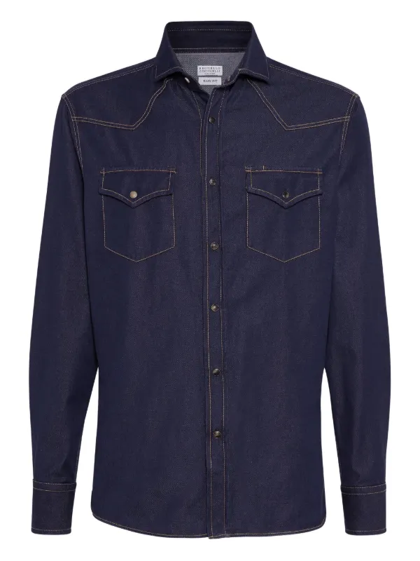 <GW SALE>新品BRUNELLO CUCINELLI デニムシャツ Brunello Cucinelli デニムシャツ | ブルー | FARFETCH JP
