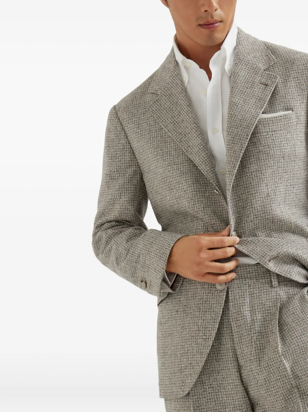 Brunello Cucinelli Geruite blazer Beige