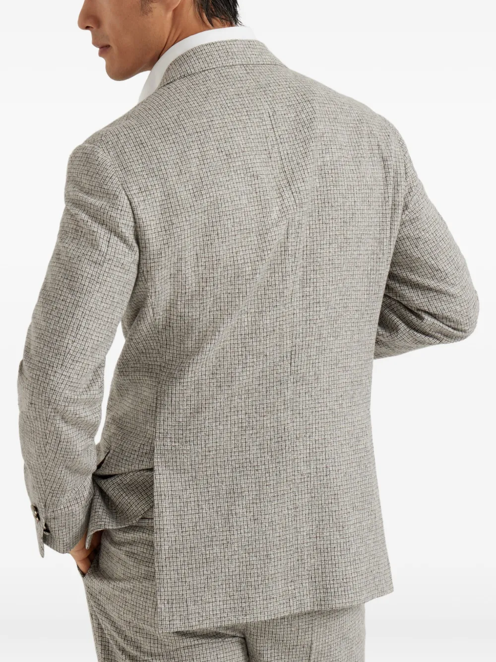 Brunello Cucinelli Geruite blazer Beige