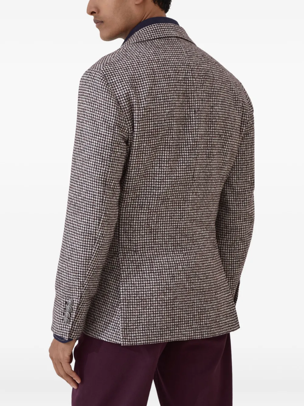 Brunello Cucinelli Blazer met pied-de-poule print Bruin