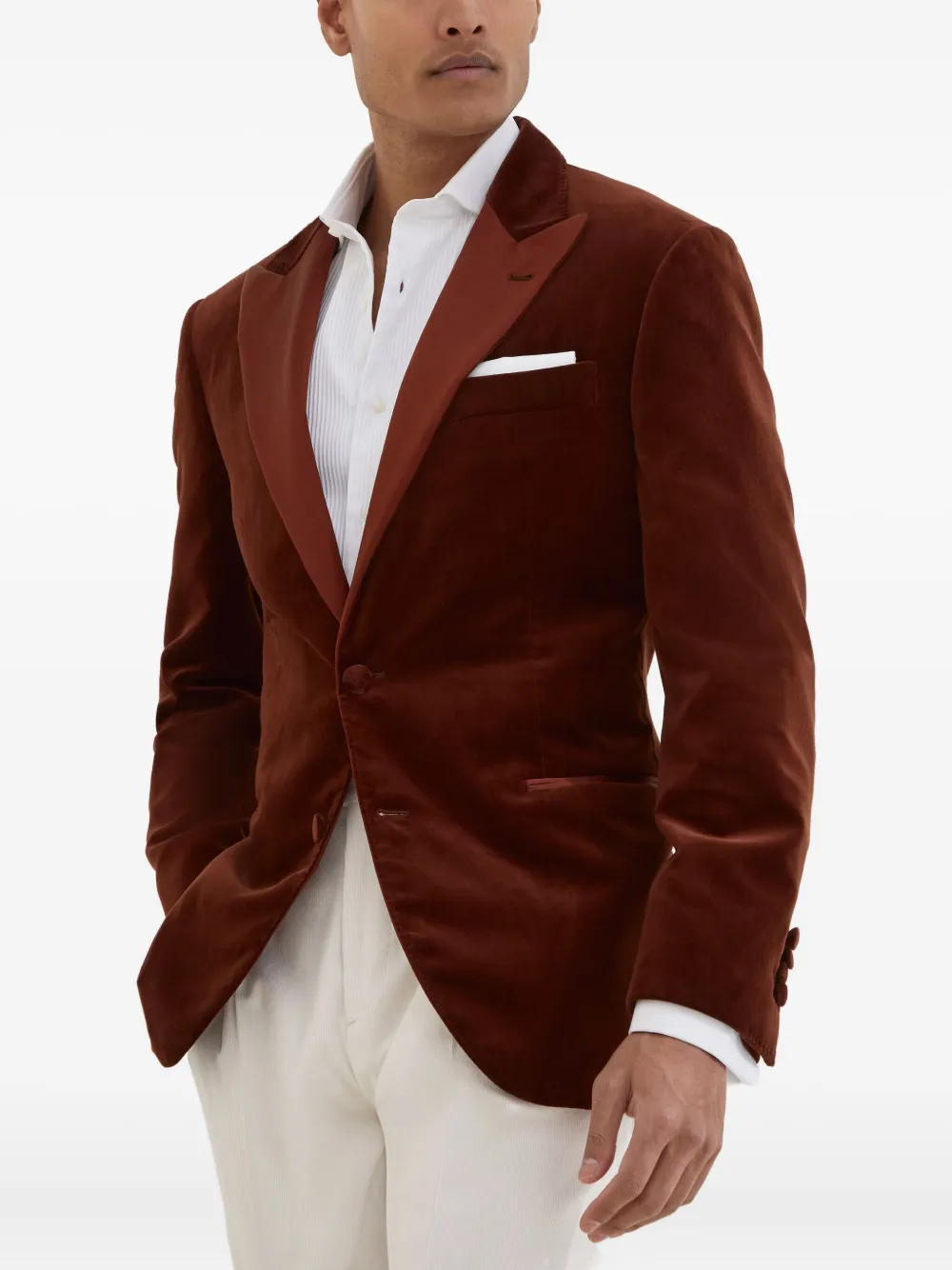 Brunello Cucinelli Blazer van zijdeblend Bruin