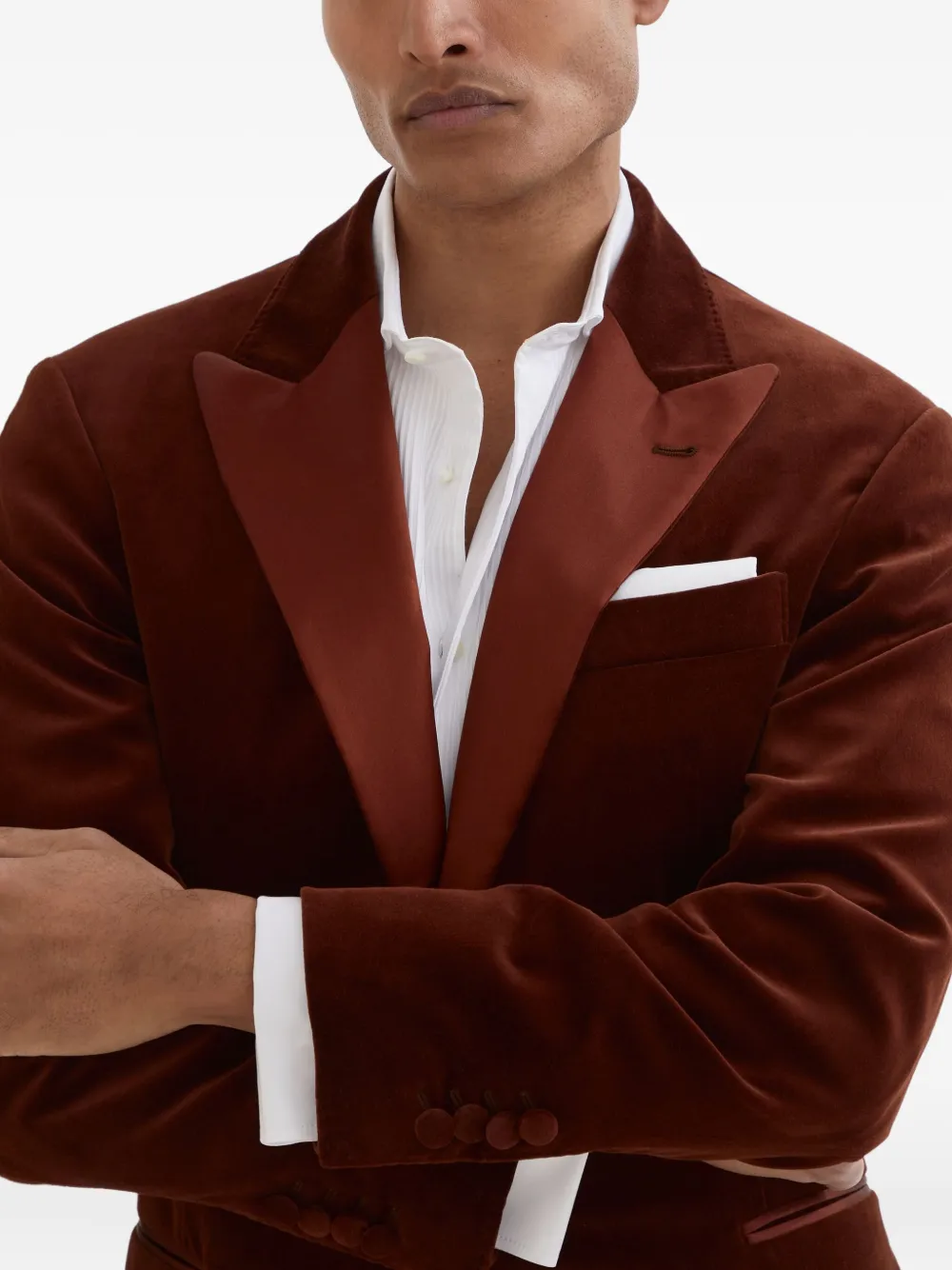 Brunello Cucinelli Blazer van zijdeblend Bruin