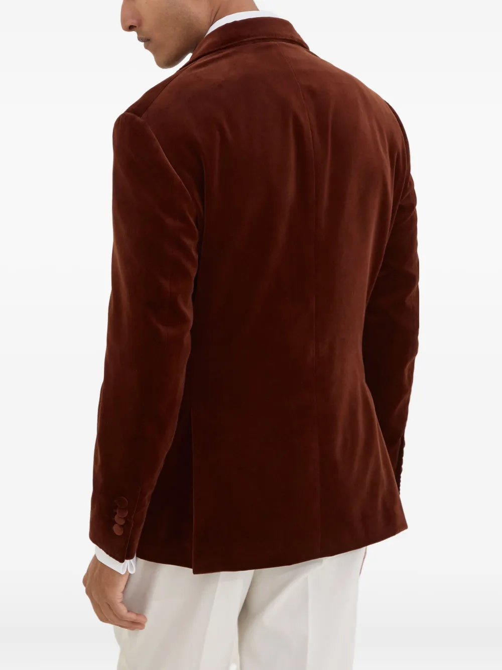 Brunello Cucinelli Blazer van zijdeblend Bruin