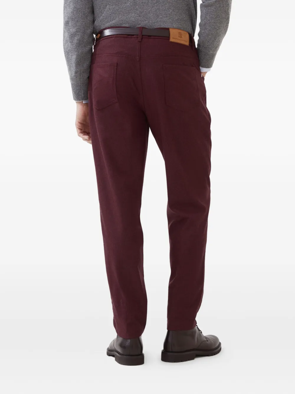Brunello Cucinelli Broek met geborduurd logo Rood