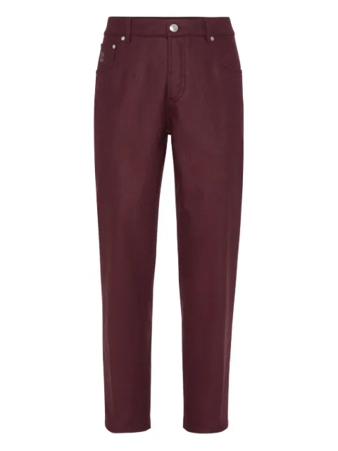 Brunello Cucinelli logo-embroidered trousers