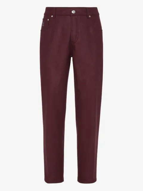 Brunello Cucinelli logo-embroidered trousers