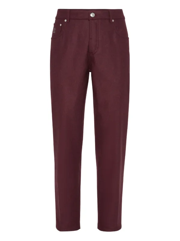 希少 BRUNELLO CUCINELLI ワインレッド コットンパンツ 高級 希少 BRUNELLO CUCINELLI ワインレッド コットンパンツ 高級