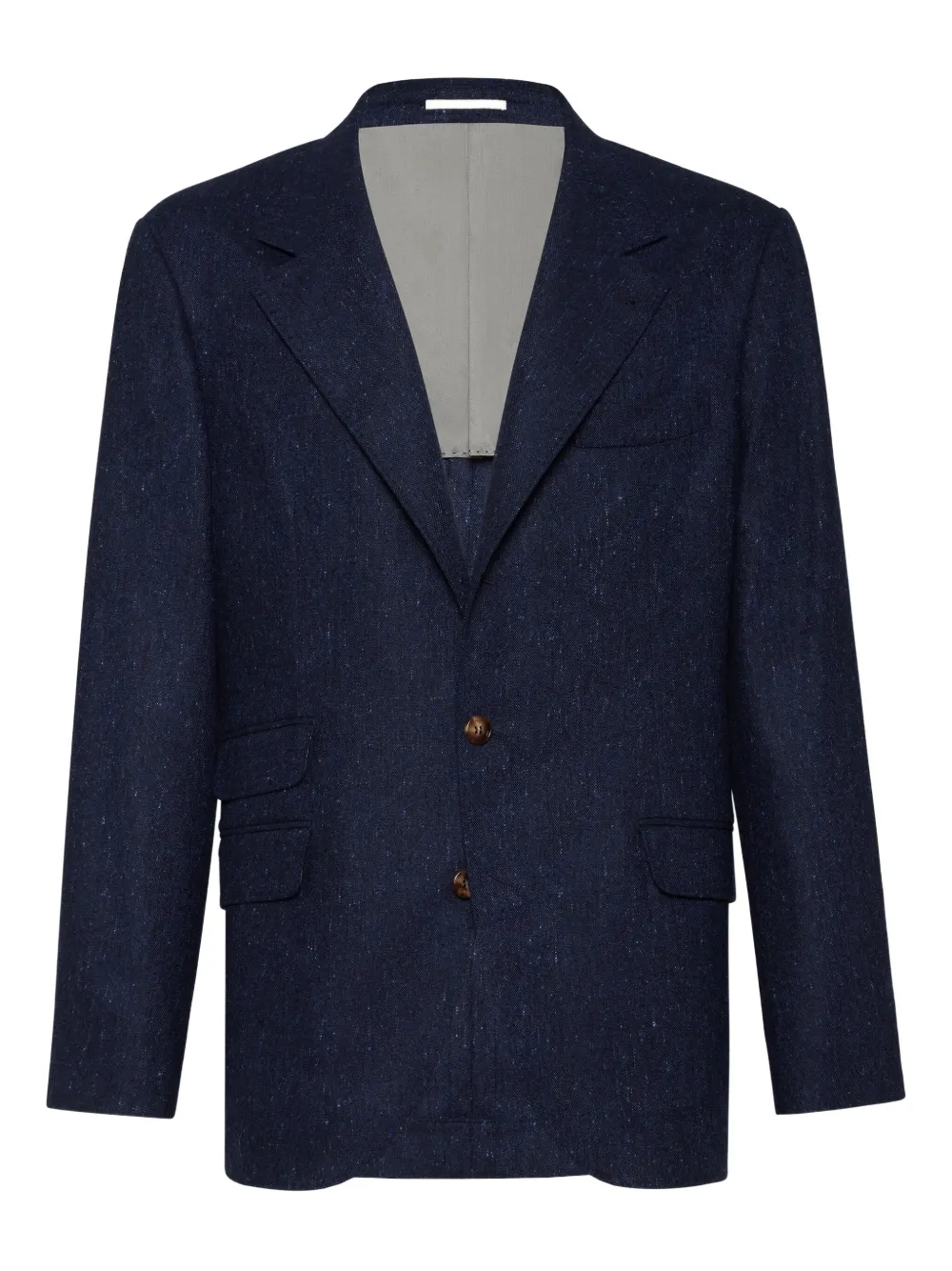 Brunello Cucinelli Blazer met enkele rij knopen Blauw