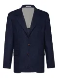 Brunello Cucinelli speckled single-breasted blazer - Blue