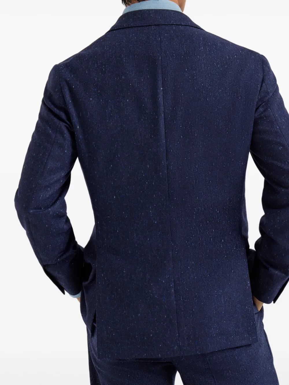 Brunello Cucinelli Blazer met enkele rij knopen Blauw