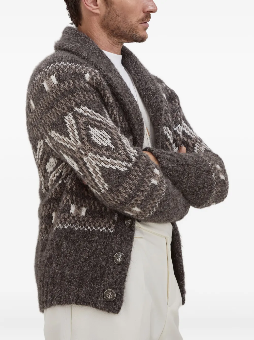 Brunello Cucinelli Vest van alpaca-wolmix Bruin