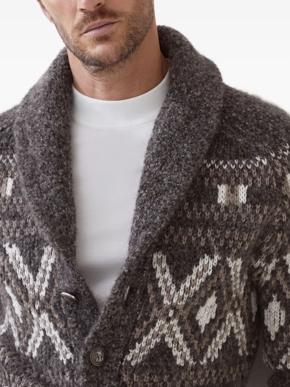Brunello Cucinelli Vest van alpaca-wolmix Bruin