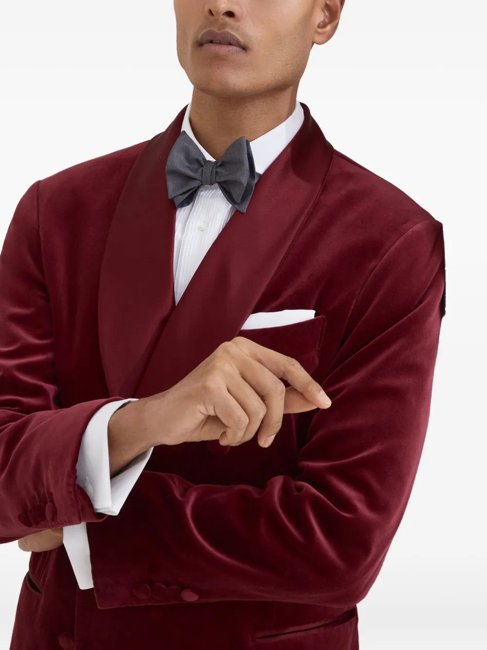 Brunello Cucinelli Vlinderstrik met gemêleerd effect Grijs