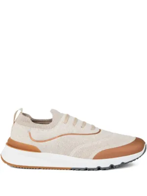 Brunello Cucinelli Knitted Sneakers | Neutrals | FARFETCH