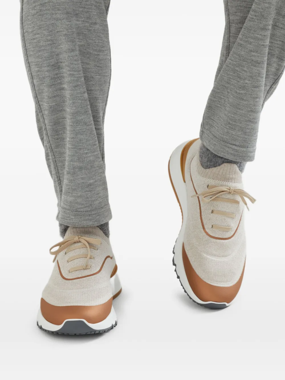 Brunello Cucinelli Gebreide sneakers Beige