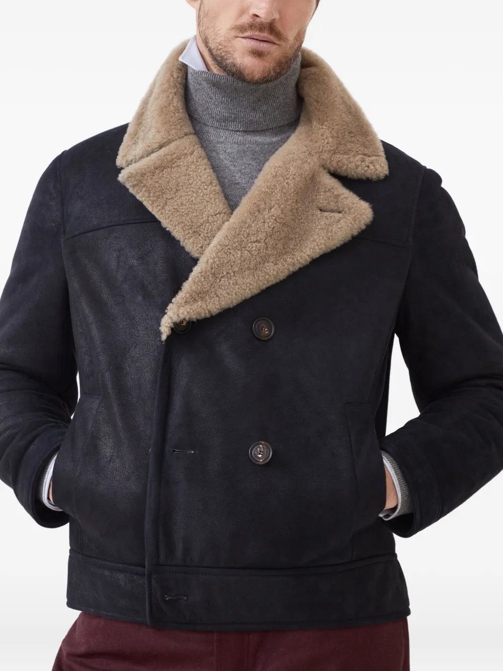 Brunello Cucinelli Jack met dubbele rij knopen Zwart