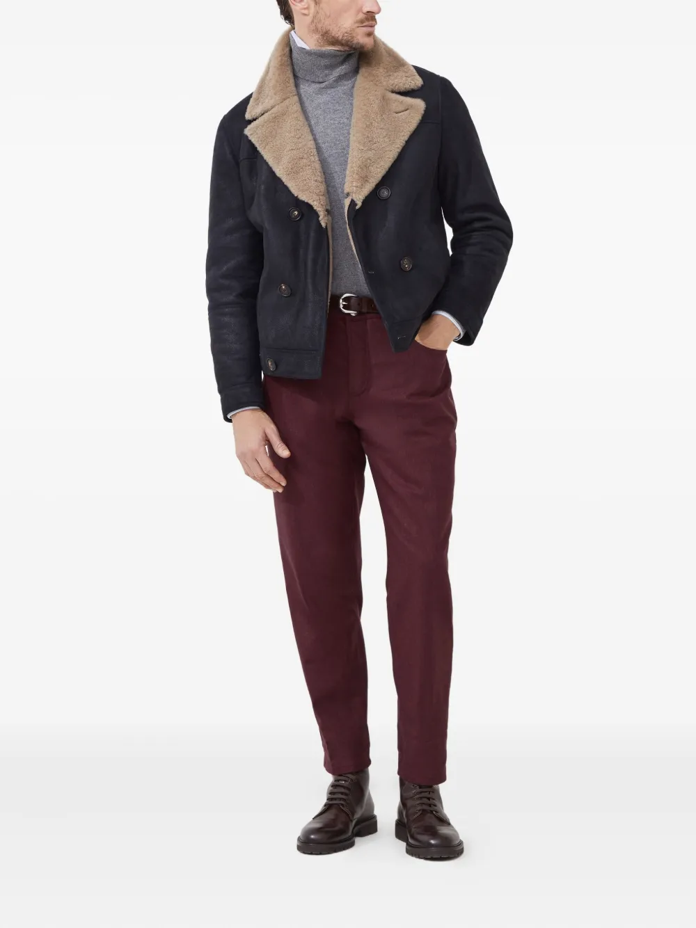 Brunello Cucinelli double-breasted jacket | Leather Jackets | Image 2