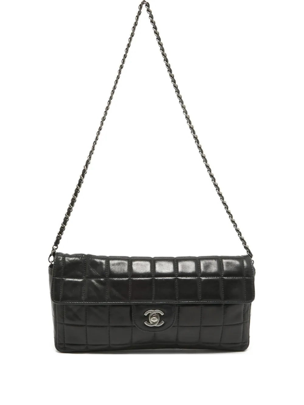 CHANEL Pre-Owned イーストウエスト チョコバー レザーハンドバッグ - ブラック CHANEL Pre-Owned イーストウエスト チョコバー レザーハンドバッグ - ブラック