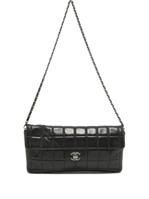 CHANEL Pre-Owned 이스트 웨스트 초콜릿 바 레더 핸드백