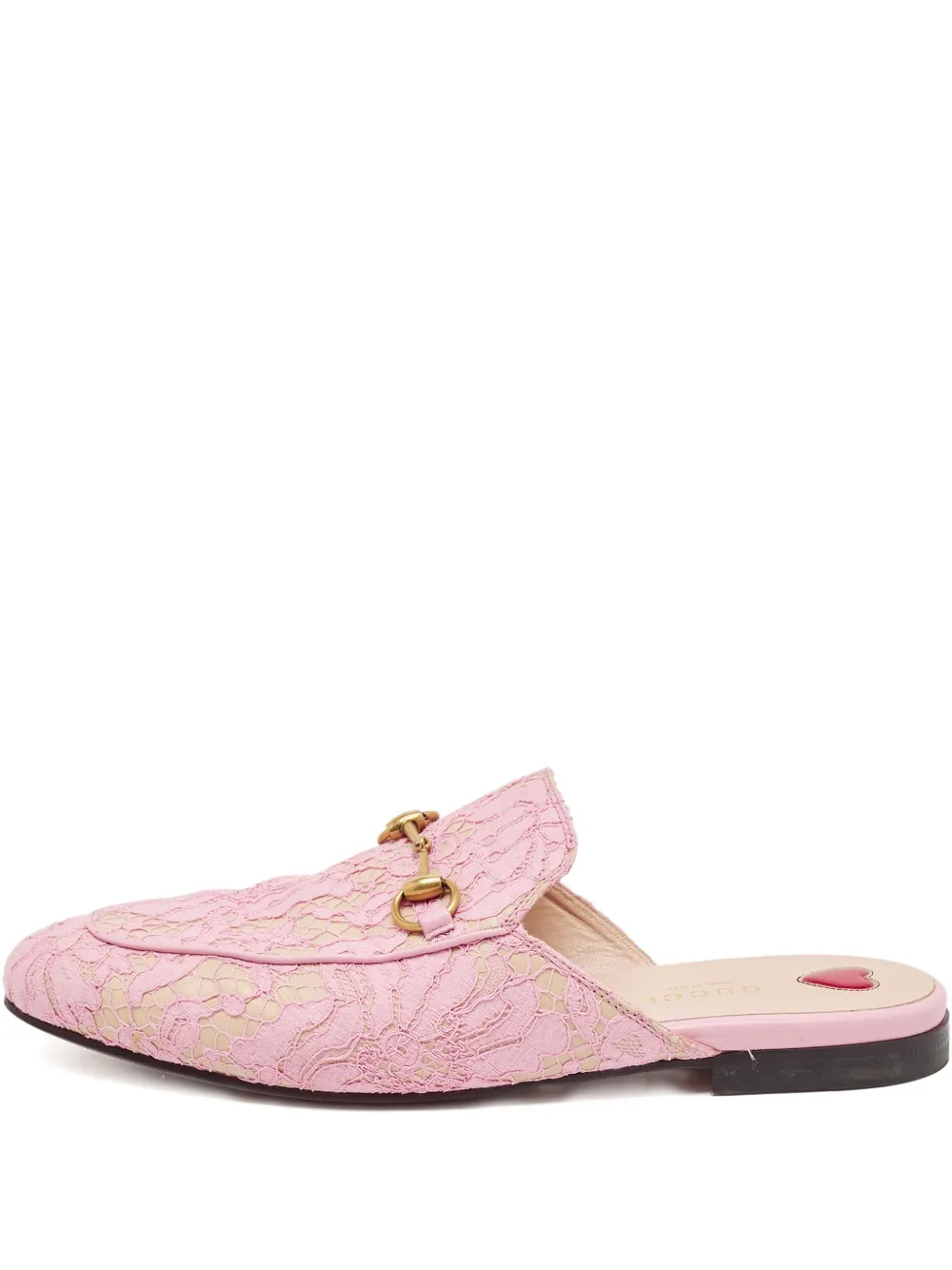 Pre-owned Gucci Lace Horsebit Mules