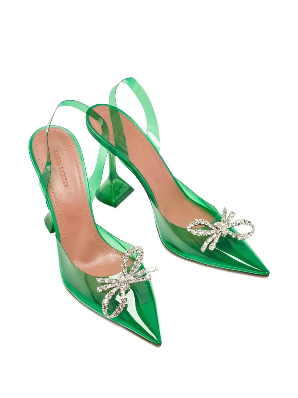 Amina Muaddi pre-owned 100mm Rosie transparent slingback pumps | Image 2