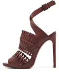 Alaïa Pre-Owned laser-cut ankle strap sandals - Red