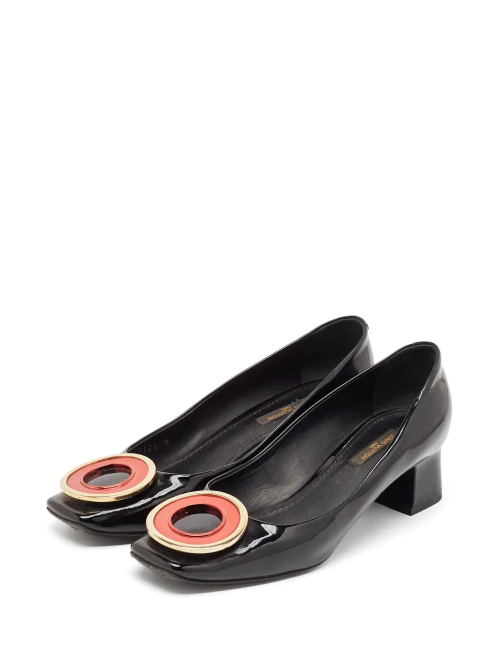 Louis Vuitton Pre-Owned 50 mm lakleren pumps met vierkante neus - Zwart