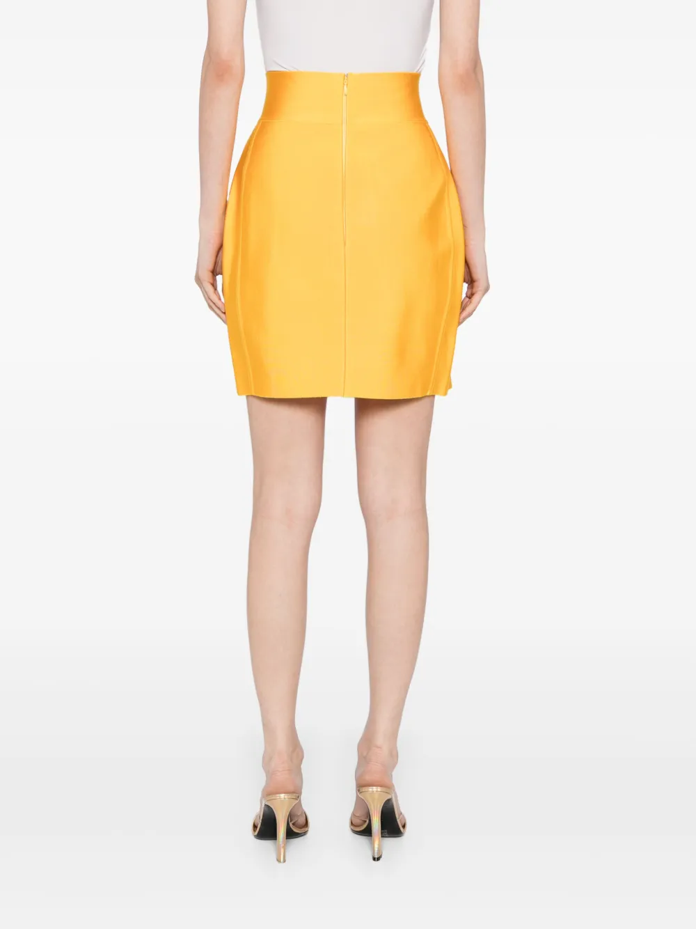 Herve L. Leroux High waist mini-rok met bandage Geel