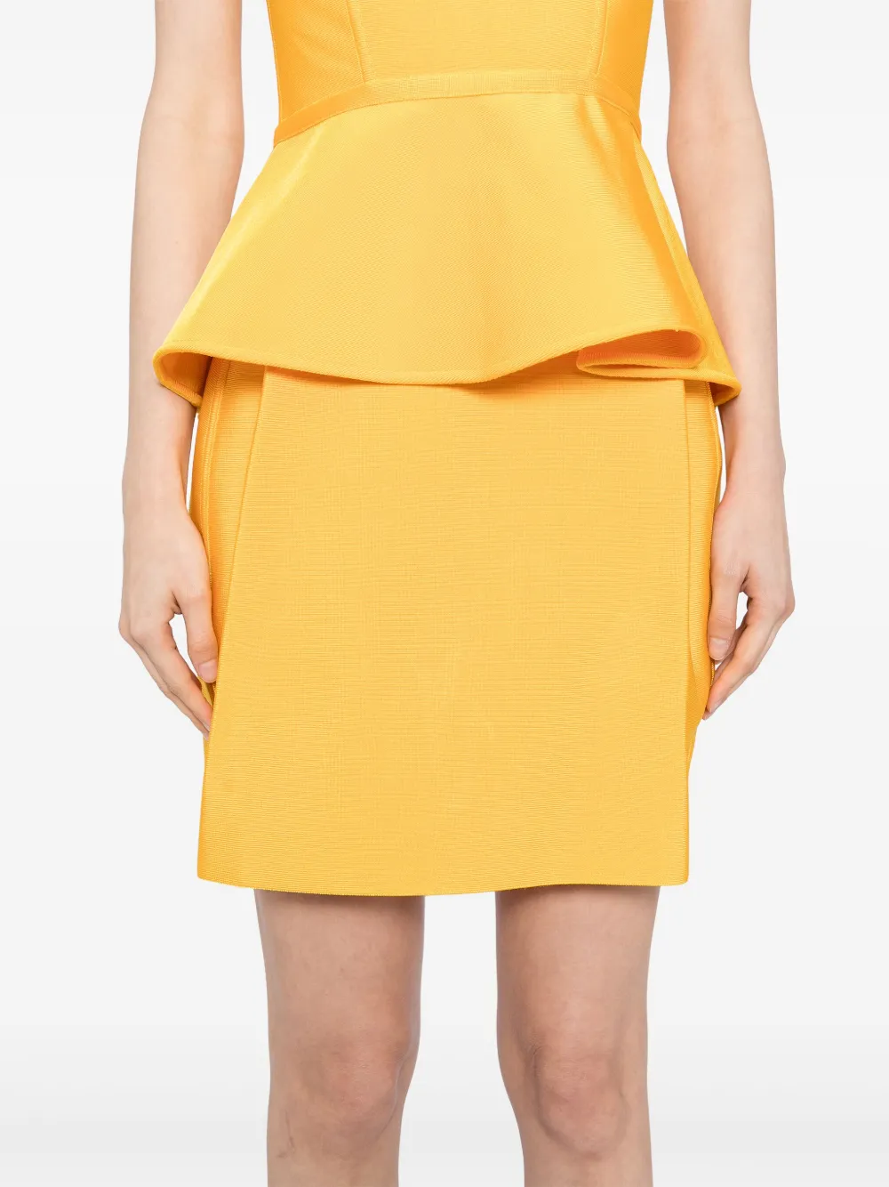 Herve L. Leroux High waist mini-rok met bandage Geel