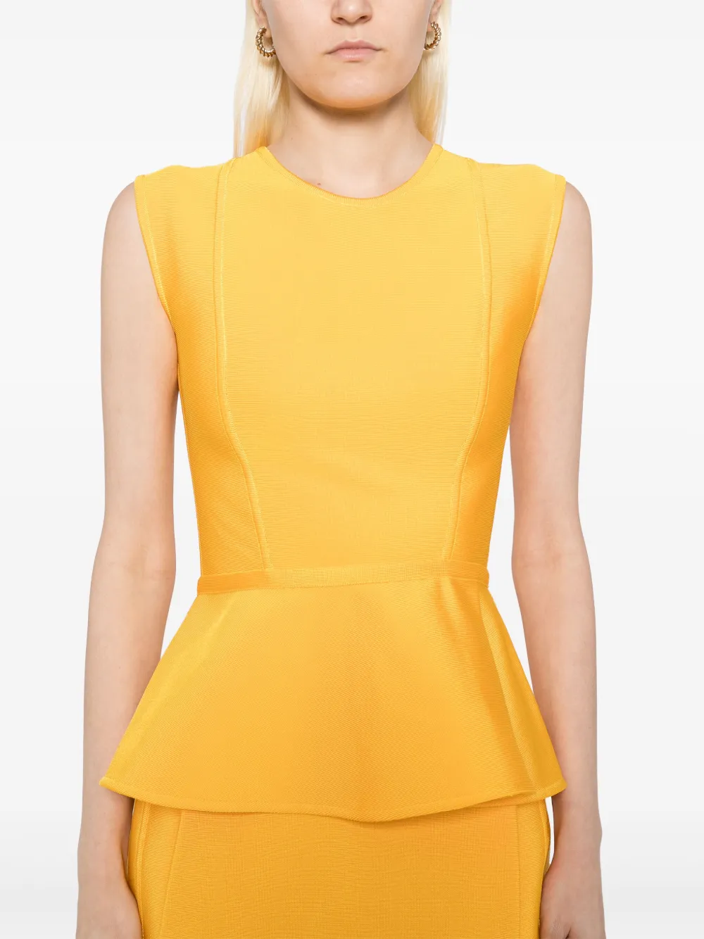 Herve L. Leroux Bandage peplum top Geel