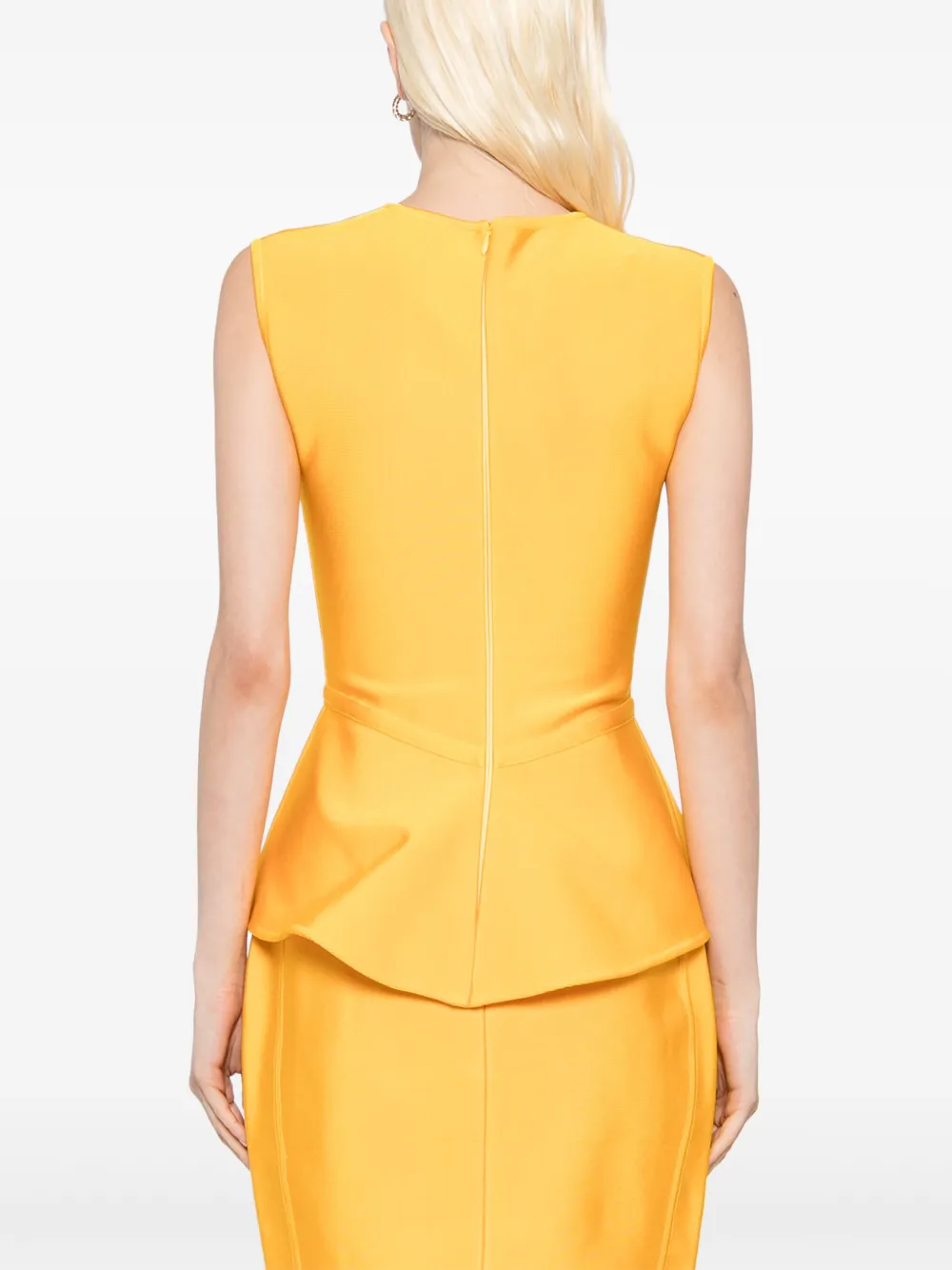 Herve L. Leroux Bandage peplum top Geel
