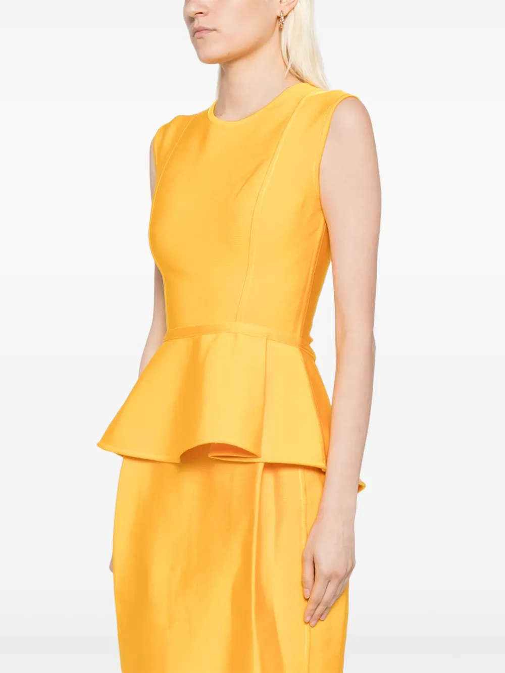 Herve L. Leroux Bandage peplum top Geel