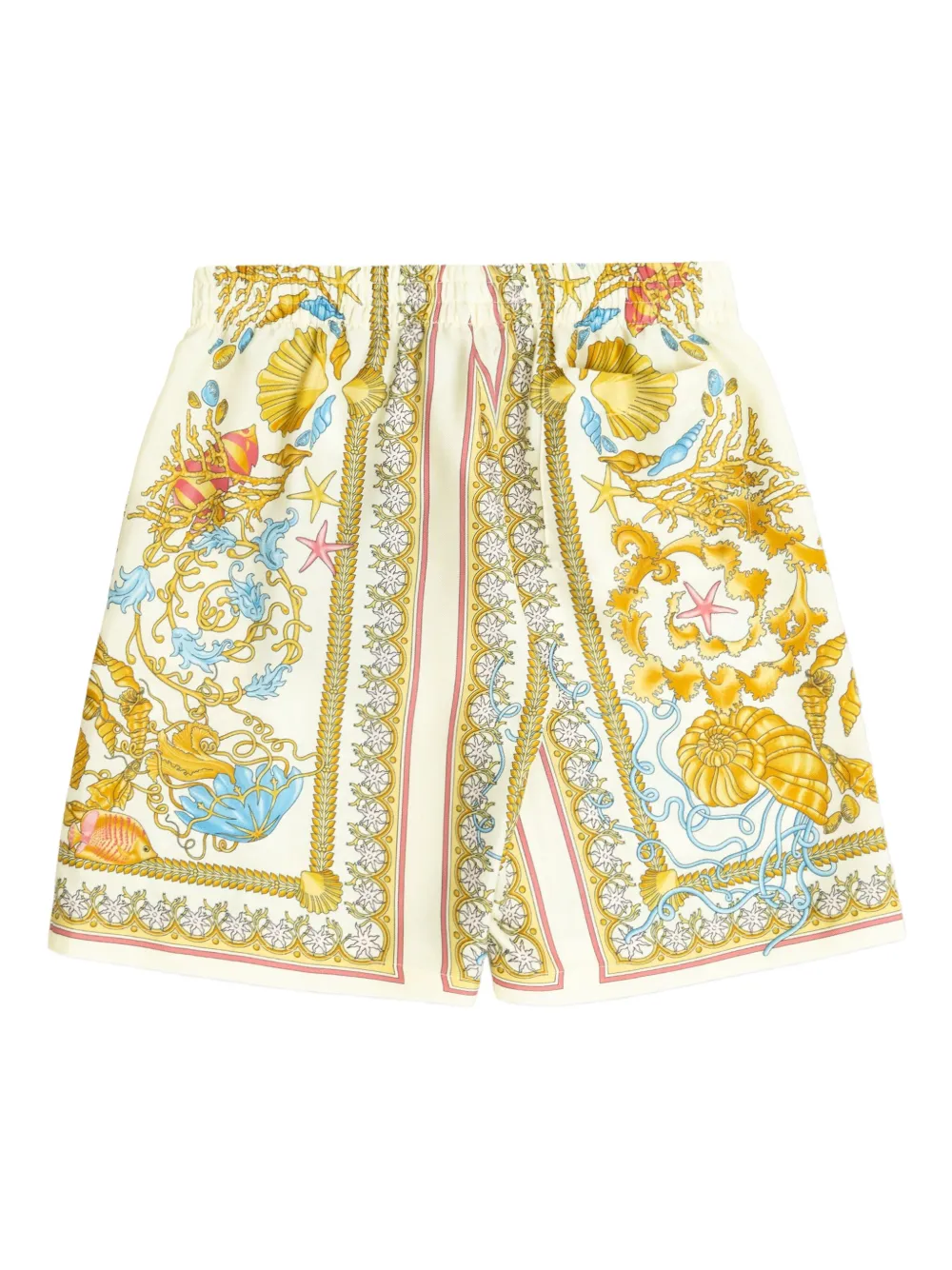 Versace Kids Shorts met Underwater Barocco-print Beige