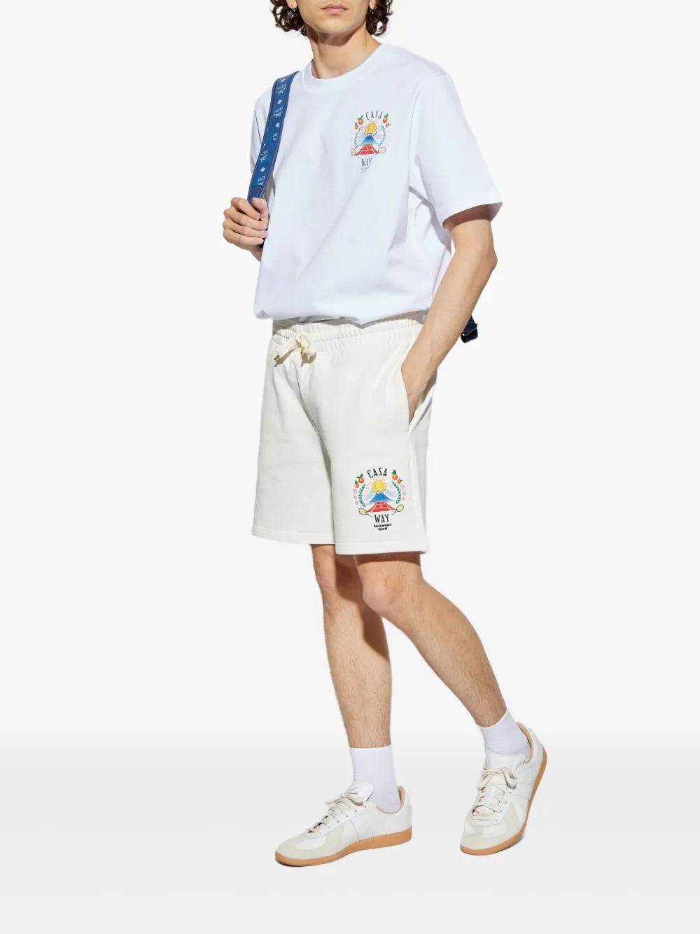 Casablanca embroidered-logo shorts - Wit