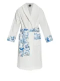 Versace floral-print belted robe - White
