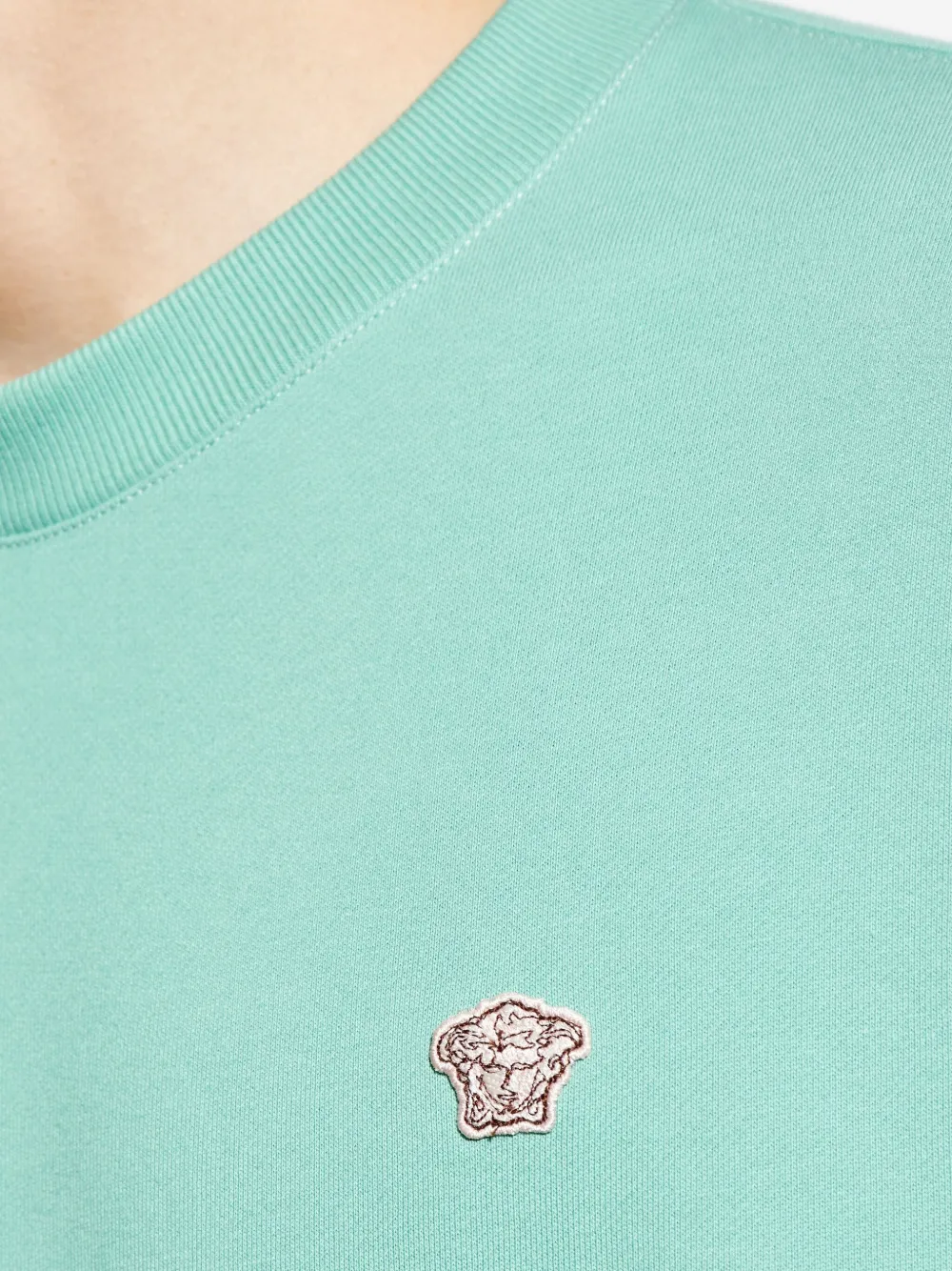 Shop Versace Cotton Embroidered-logo Sweatshirt
