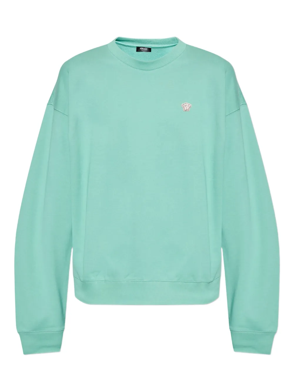 Shop Versace Cotton Embroidered-logo Sweatshirt