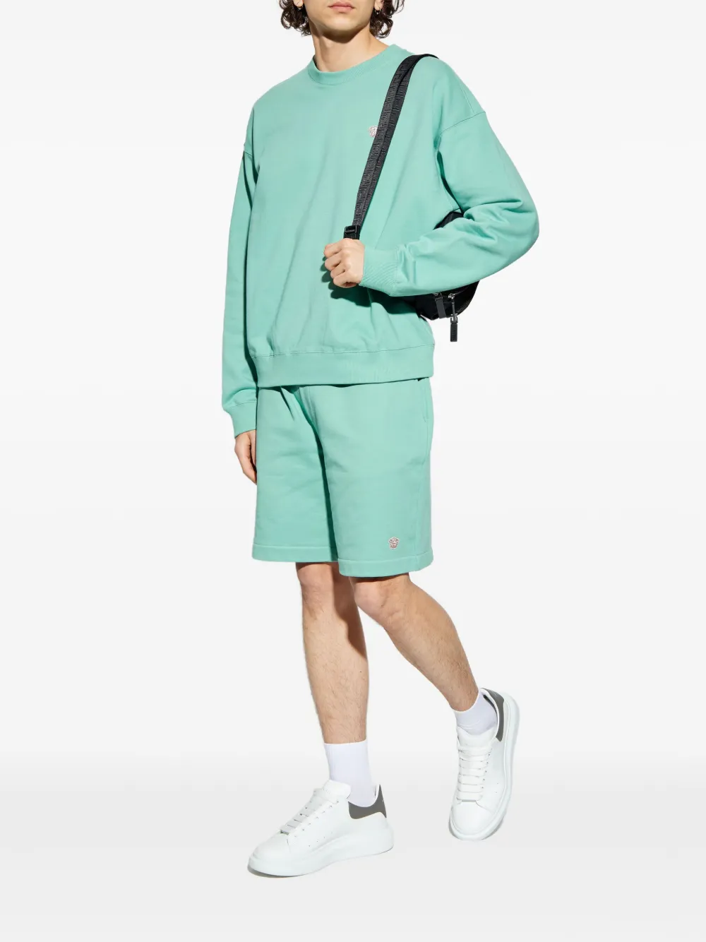 Versace cotton embroidered-logo sweatshirt - Groen