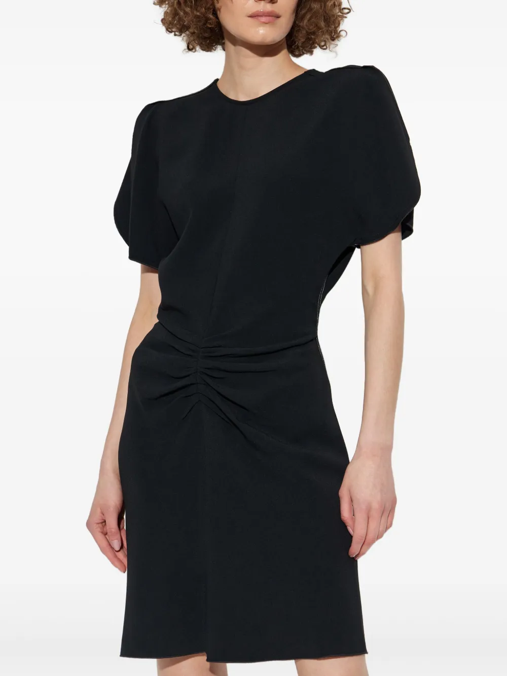 Victoria Beckham Jurk met gedrapeerdee schouders en ruches Zwart
