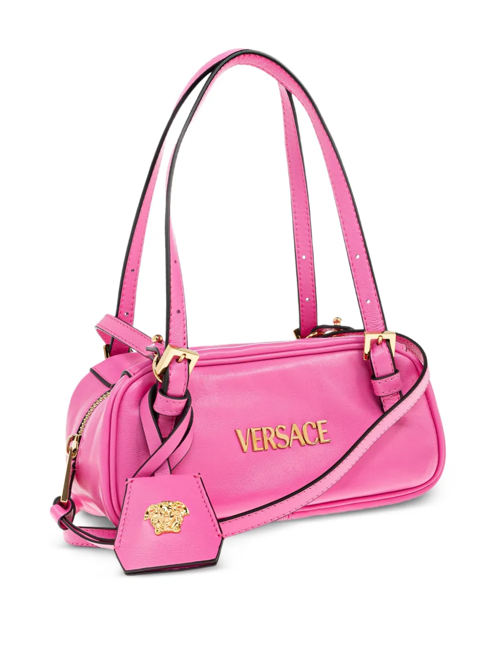 Versace Schoudertas met geborduurd logo Roze