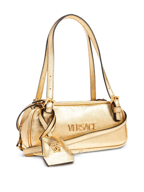Versace Metallic Leather Shoulder Bag | Gold | FARFETCH