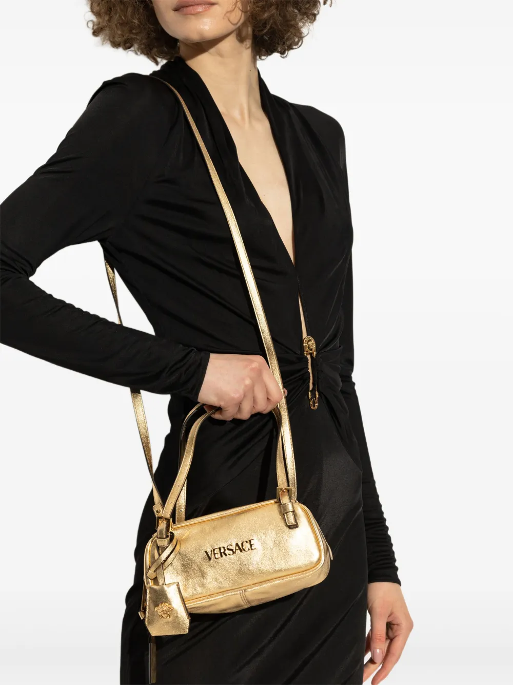 Versace Schoudertas met metallic-effect - Goud