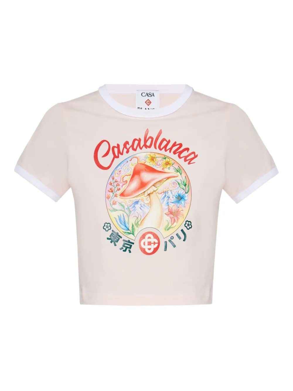 Casablanca Cropped T-shirt met grafische print Roze
