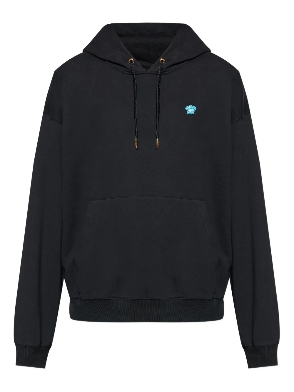 Versace Hoodie met geborduurd logo Zwart