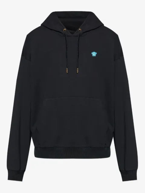 Versace embroidered-logo cotton hoodie