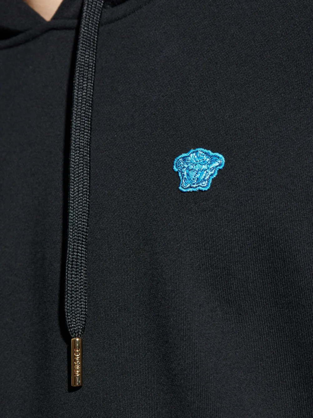 Versace Hoodie met geborduurd logo Zwart