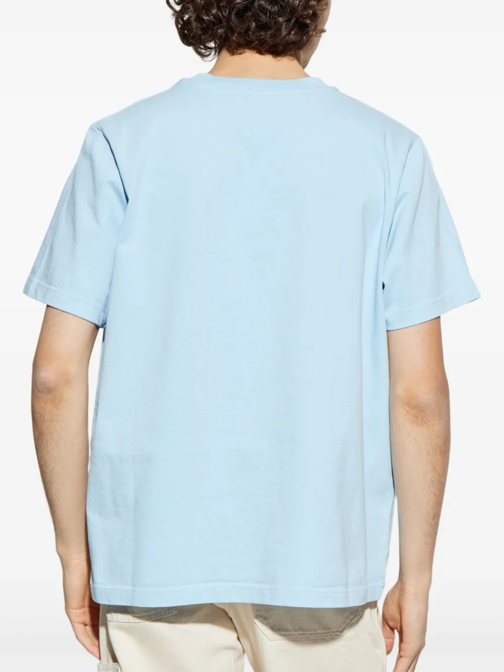 Casablanca T-shirt met geborduurd logo en ronde hals Blauw