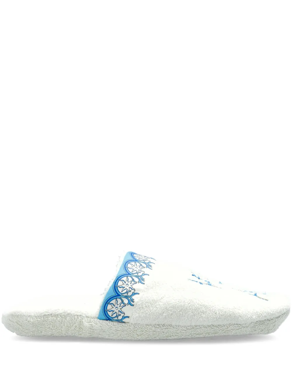 Versace embroidered slippers White